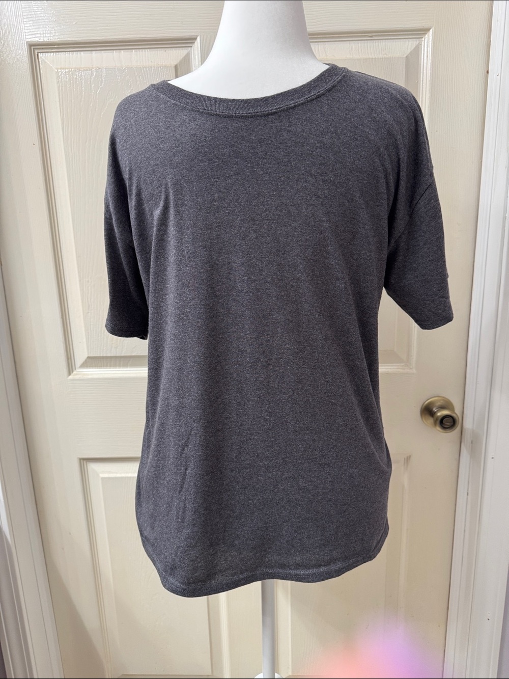 Hanes Comfort Soft Short Sleeve Crew Neck Tee - Heather Charcoal Men’s Size M